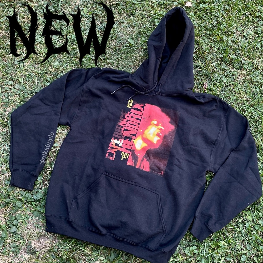 NEW Jimi Hendrix Experience Tour Hoodie Sweater 2019 Black Vintage Large hoody L